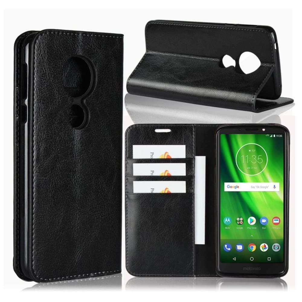Motorola Moto G6 Play mobiletui i unikt lædermateriale med C