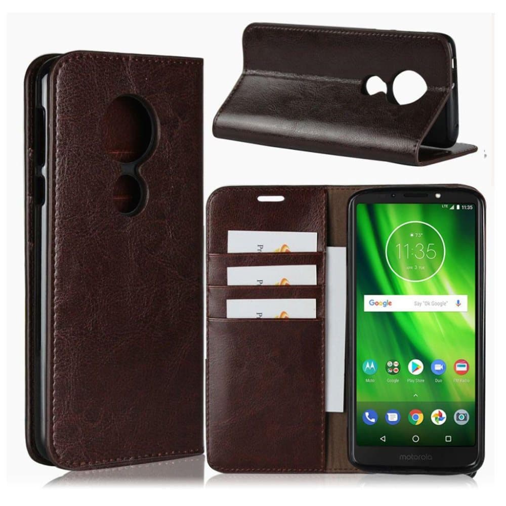 Motorola Moto G6 Play mobiletui i unikt lædermateriale med C