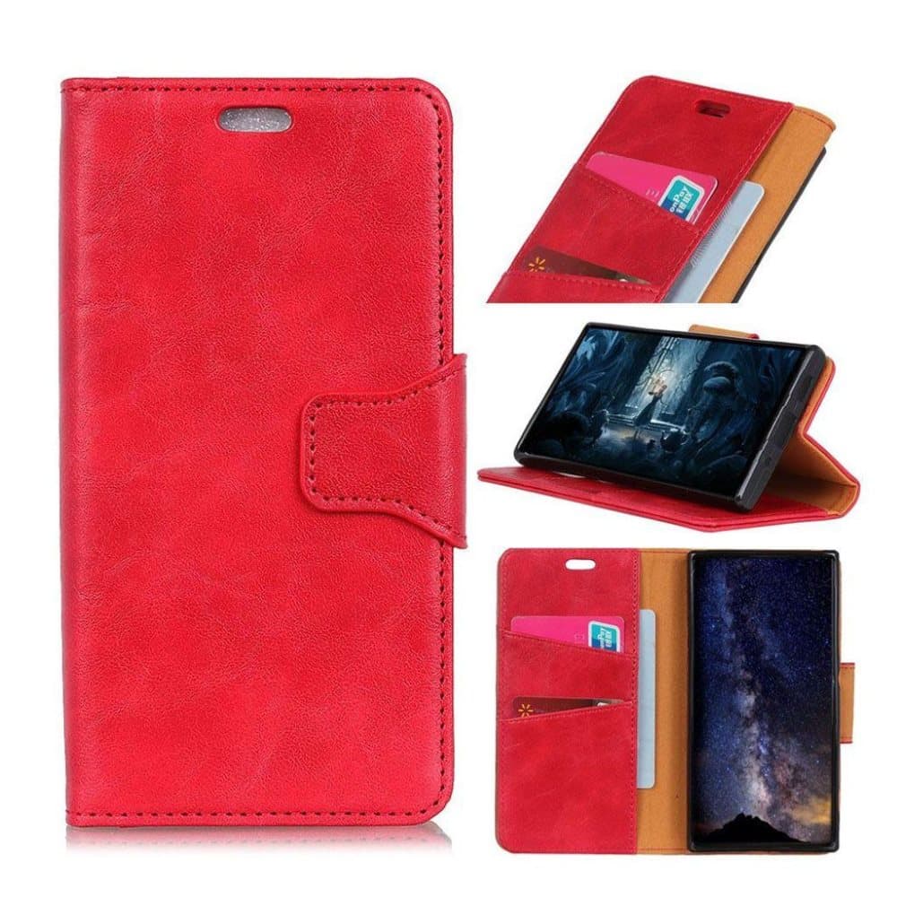 Nokia 5.1 Crazy Horse PU Nahkainen Lompakko Suoja Kotelo - P