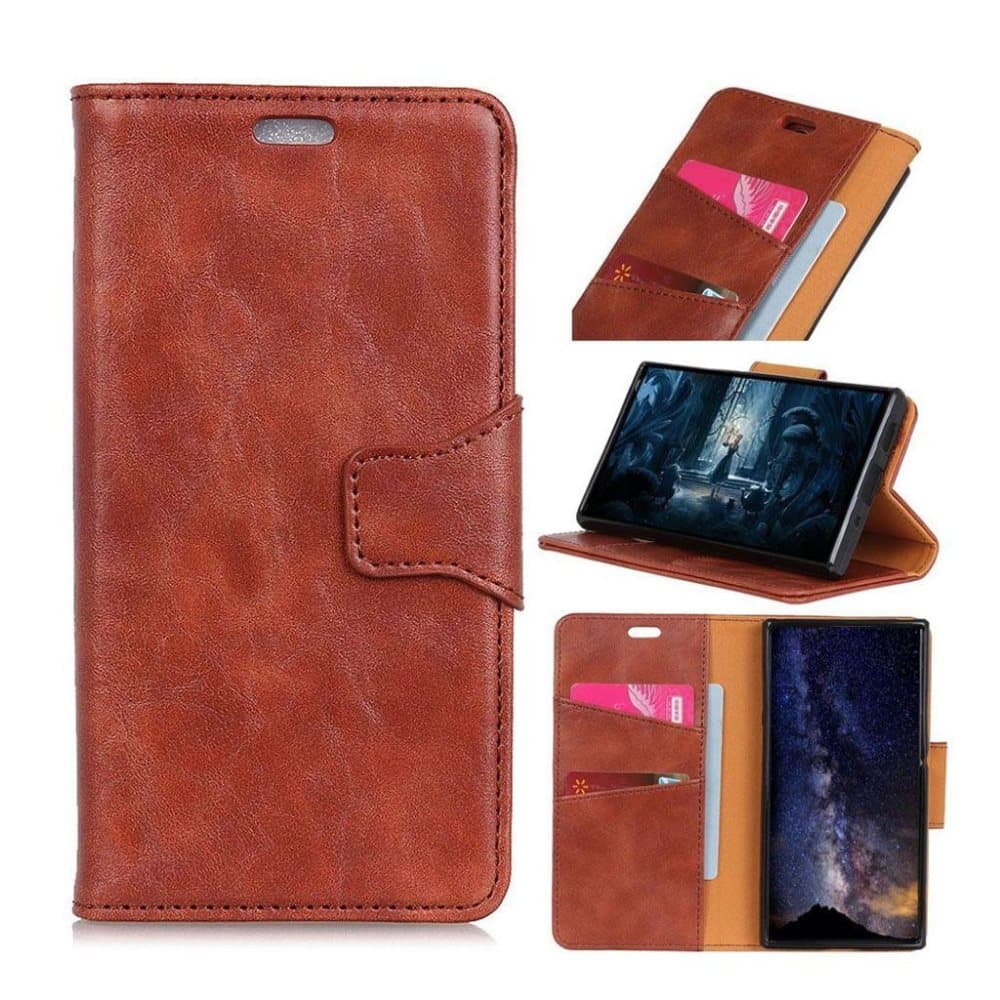 Nokia 5.1 Crazy Horse PU Nahkainen Lompakko Suoja Kotelo - R
