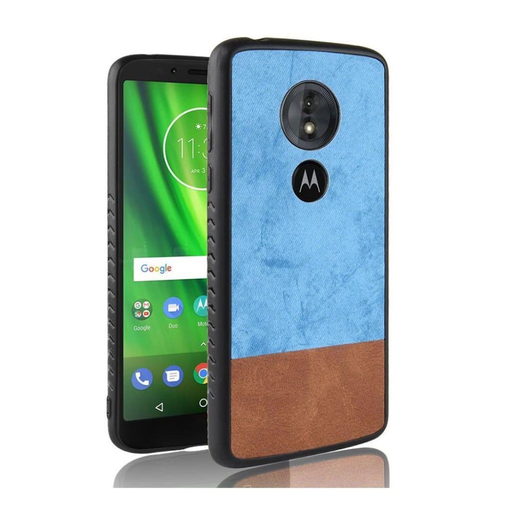 Motorola Moto G6 Play splicing leather hybrid case - Blue