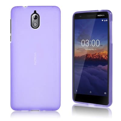 Nokia 3.1 mobiletui i silikone med mat overfalde - Lilla