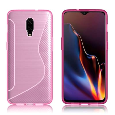 OnePlus 6T beskyttelsesetui i silikone med carbon tekstur -