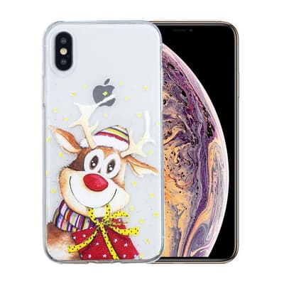 iPhone XS beskyttelsesetui i silikone med julemønster - Tegn