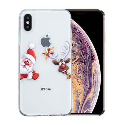 iPhone XS beskyttelsesetui i silikone med julemønster - Rens