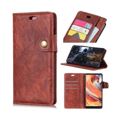 Crazy Horse Nokia 8.1 S-formet læder flip etui - Brun
