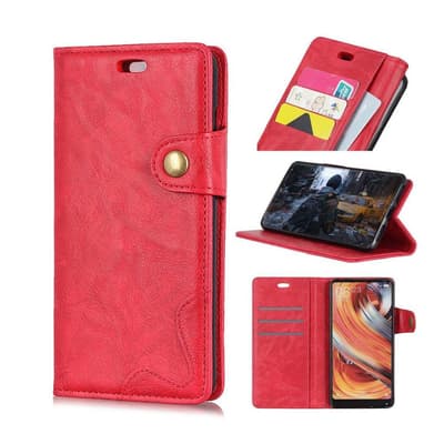 Crazy Horse Nokia 8.1 S-formet læder flip etui - Rød