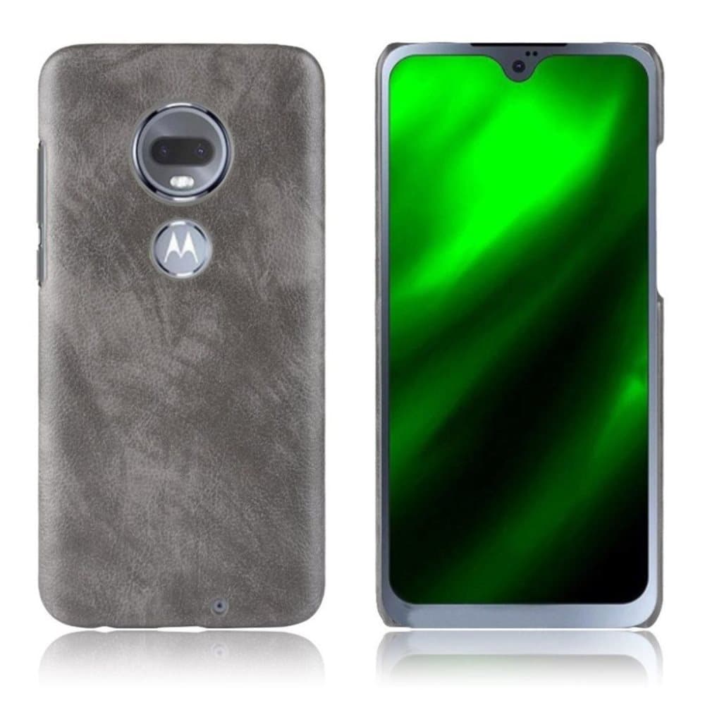 Motorola Moto G7 litchi texture leather case - Grey