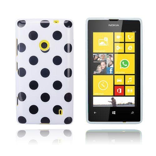 Polka Dote (Valkoinen) Nokia Lumia 520 Suojakuori