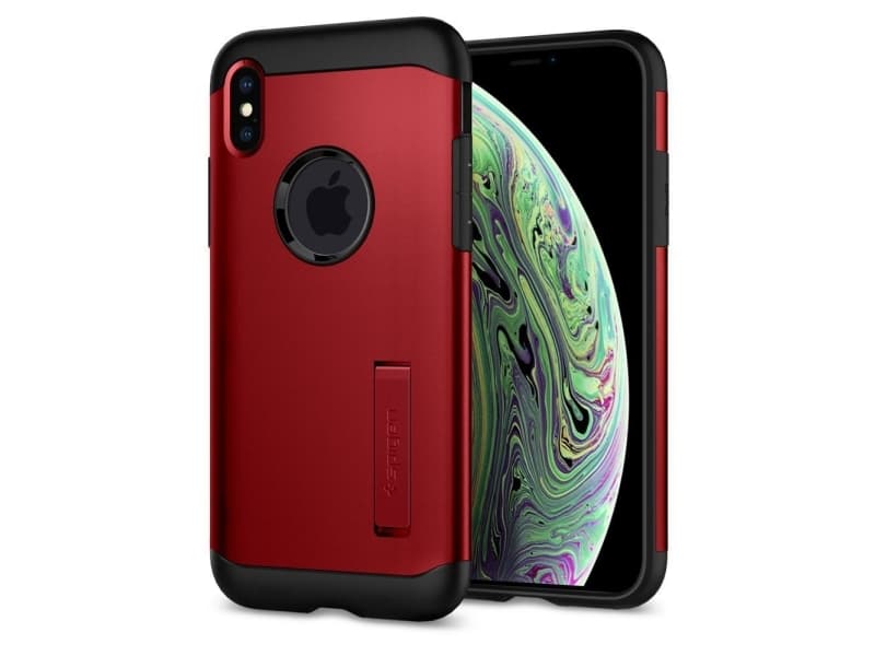 Spigen Slim Armor, Omslag, Apple, iPhone XS, 14,7 cm (5.8"), Röd