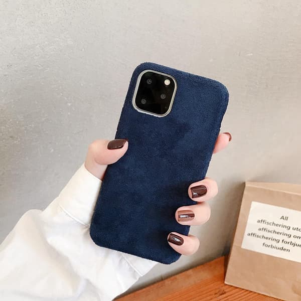 Case til iPhone11 Pro i luksuriøst fløjlsmateriale Blue One-size
