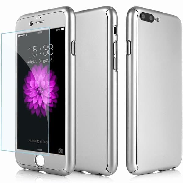 Eksklusiv 360 Cover iPhone 6 / 6s Plus front / bag skærmbeskytter Sølv (silver)