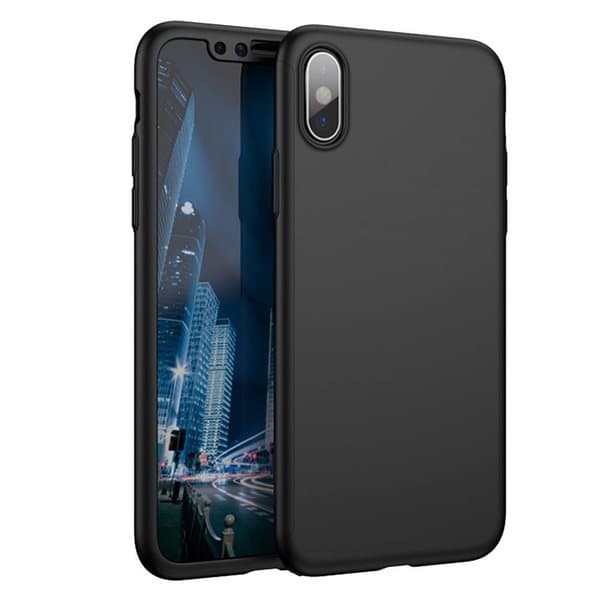 Eksklusiv 360 Cover iPhone X front / bag skærmbeskytter Sort (black)