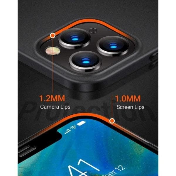 iPhone 12/12 Pro Ultratunt Stöttåligt Gummibelagt Skal Basic™