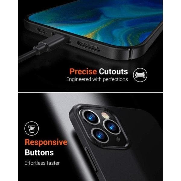 iPhone 12/12 Pro Ultratunt Stöttåligt Gummibelagt Skal Basic™
