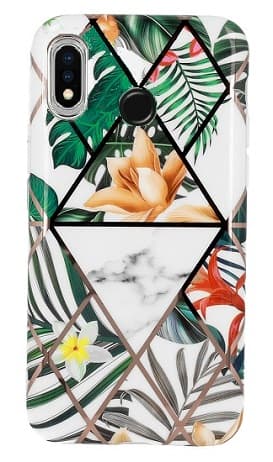 Samsung Galaxy A20E Skal Marmor Monstera Jungle Gul Blomma