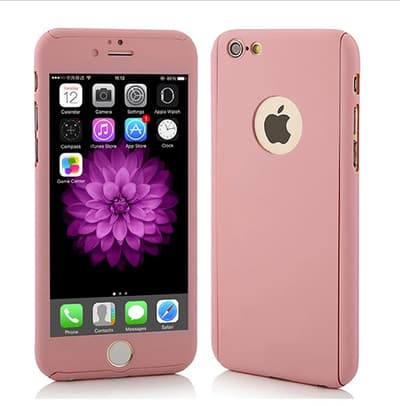 iPhone 6 / 6s Exklusivt 360° skal fram & baksida + Härdat glas skärmskydd SVART
