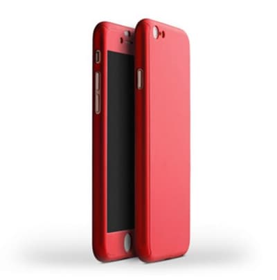 iPhone 6 / 6s Exklusivt 360° skal fram & baksida + Härdat glas skärmskydd SVART