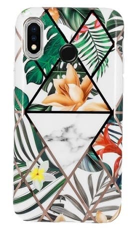Huawei P30 Lite Skal Marmor Monstera Jungle Gul Blomma