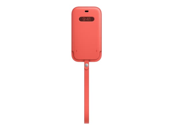 Apple Sleeve with MagSafe - Skyddshölje för mobiltelefon - läder - rosa citrus - för iPhone 12, 12 Pro