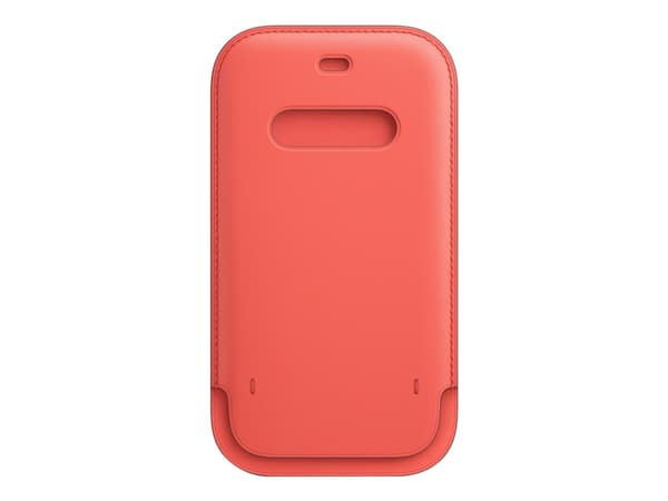 Apple Sleeve with MagSafe - Skyddshölje för mobiltelefon - läder - rosa citrus - för iPhone 12, 12 Pro