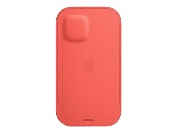 Apple Sleeve with MagSafe - Skyddshölje för mobiltelefon - läder - rosa citrus - för iPhone 12, 12 Pro
