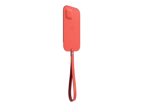 Apple Sleeve with MagSafe - Skyddshölje för mobiltelefon - läder - rosa citrus - för iPhone 12, 12 Pro