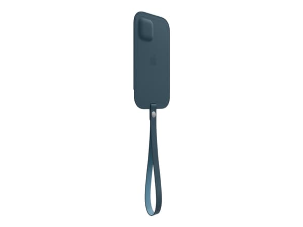 Apple Sleeve with MagSafe - Skyddshölje för mobiltelefon - läder - baltisk blå - för iPhone 12, 12 Pro