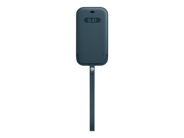 Apple Sleeve with MagSafe - Skyddshölje för mobiltelefon - läder - baltisk blå - för iPhone 12, 12 Pro