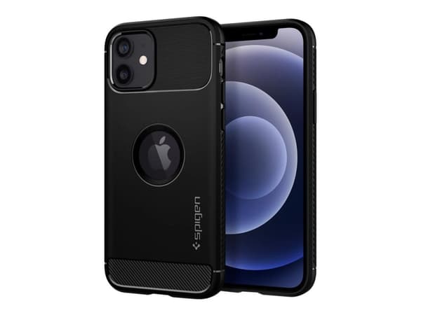 Spigen Rugged Armor, Suojus, Apple, iPhone 12 / iPhone 12 Pro, 15,5 cm (6.1"), Musta