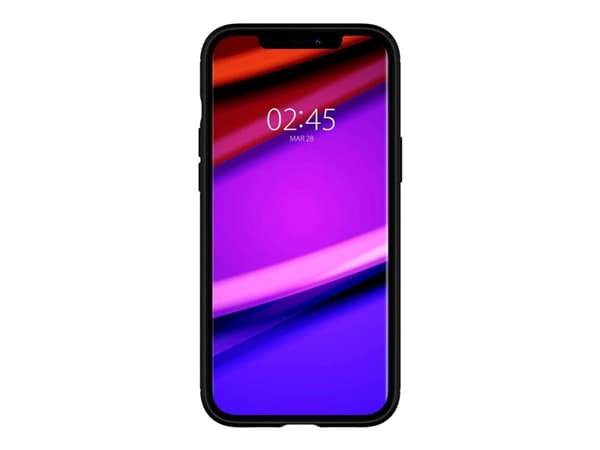 Spigen Rugged Armor - Baksidesskydd för mobiltelefon - termoplastisk polyuretan (TPU) - mattsvart - 6.1" - för Apple iPhone 12, 12 Pro