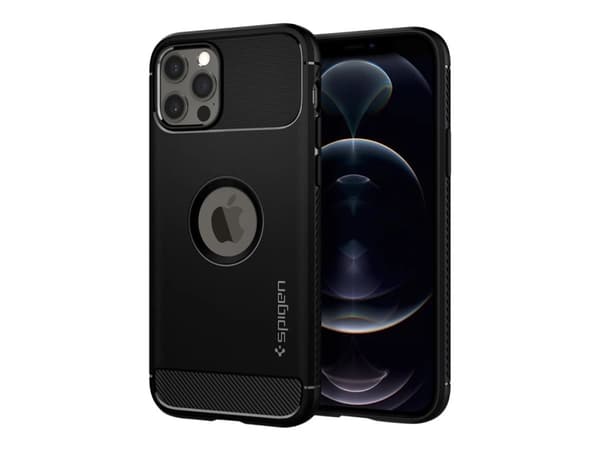 Spigen Rugged Armor, Suojus, Apple, iPhone 12 / iPhone 12 Pro, 15,5 cm (6.1"), Musta