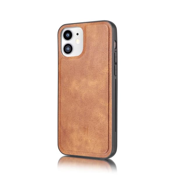 DG.MING iPhone 12 Mini Split Läder Plånboksfodral - Brun
