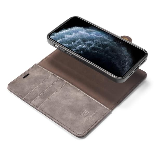 DG.MING For iPhone 12 Mini Stylish Wallet Case - Gray