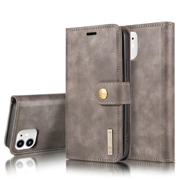DG.MING For iPhone 12 Mini Stylish Wallet Case - Gray
