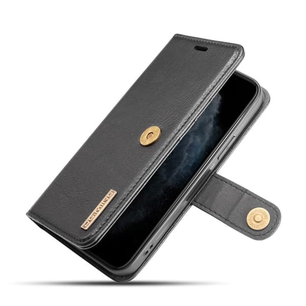 DG.MING til iPhone 12/12 Pro stilfuld tegnebog taske - sort