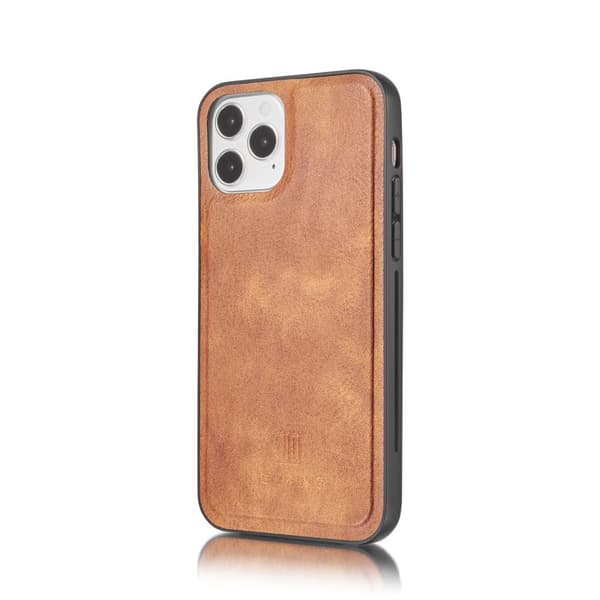 DG.MING iPhone 12/12 Pro tyylikäs lompakkokotelo - ruskea