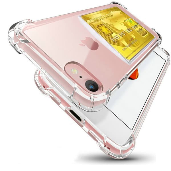 iPhone 7 Plus - Stötdämpande Silikonskal med Korthållare FLOVEME