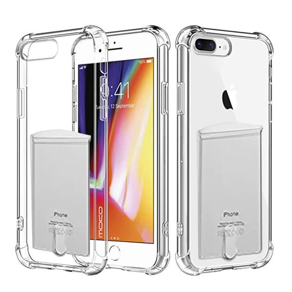 iPhone 7 Plus - Stötdämpande Silikonskal med Korthållare FLOVEME
