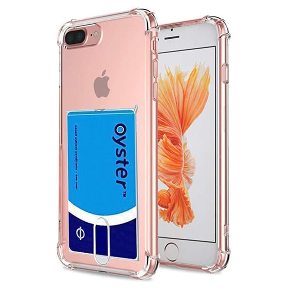 iPhone 7 Plus - Stötdämpande Silikonskal med Korthållare FLOVEME