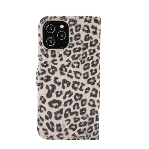 Leopardmønster tegnebogsovertræk til iPhone 12 Pro Max - Gul