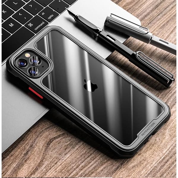 IPAKY iPhone 12 / 12 Pro TPU Hybrid Skal - Svart