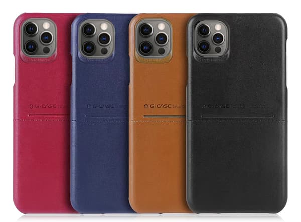 iPhone 12 Pro G-Case Kort PU-Läderskal - Brun