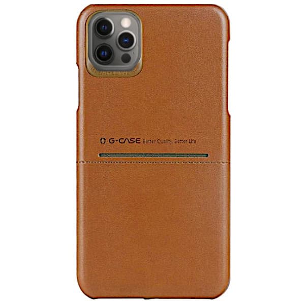 iPhone 12 Pro G-Case Kort PU-Läderskal - Brun
