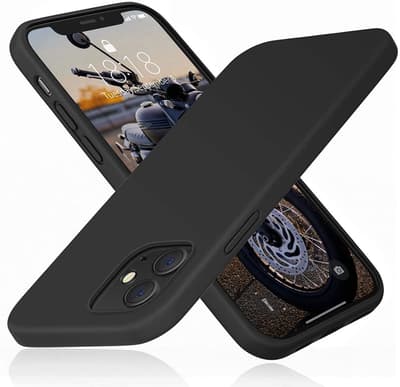 C4U® iPhone 12 Mini Matt-Series Flydende Silikone Matt Sort Taske