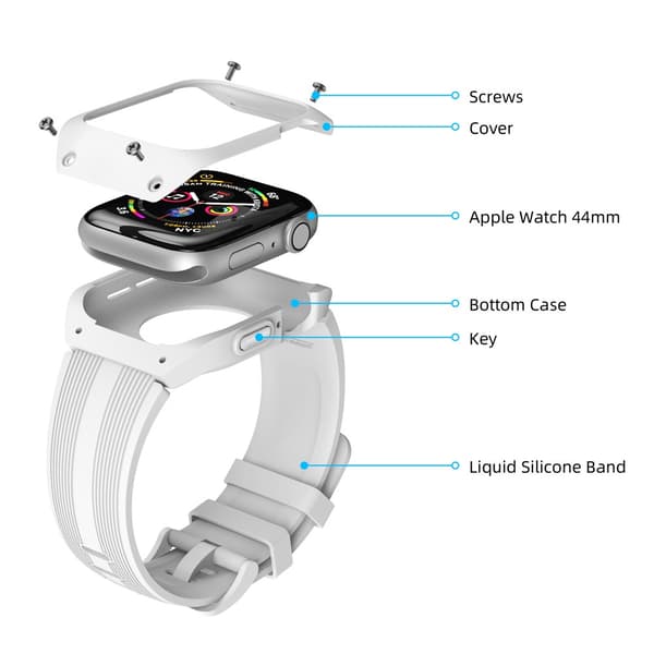 Armor Silikonarmband Apple Watch 44mm Vit