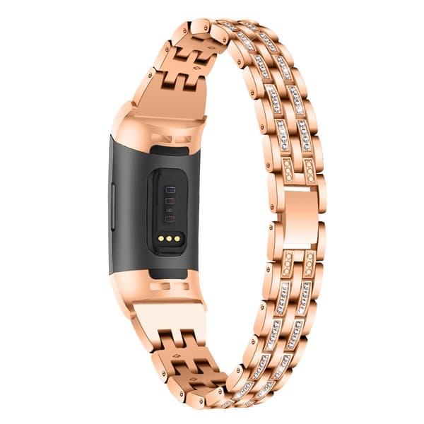 Dual Rows Bracelet Fitbit Charge 3/4 Rose Guld