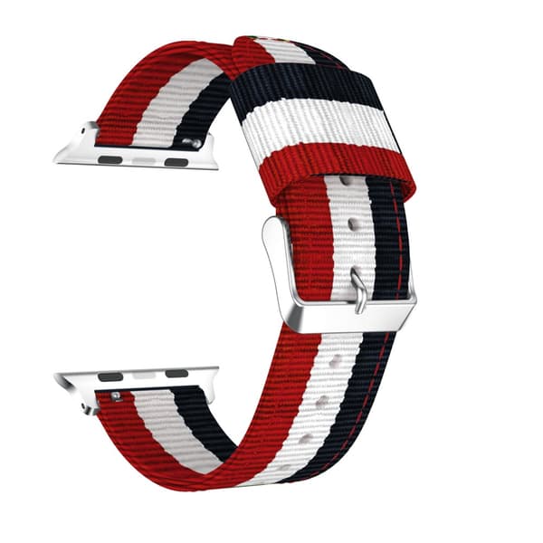 Nylonarmband Apple Watch 42/44/45 mm Blå/Vit/Röd