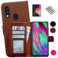 Miniatyrbillede 1 af 11: Samsung Galaxy A40 - Læder cover / Beskyttelse