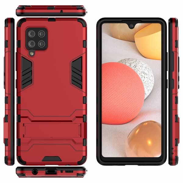 Samsung Galaxy A42 5G Suojakuori Armor Telinetoiminto Punainen